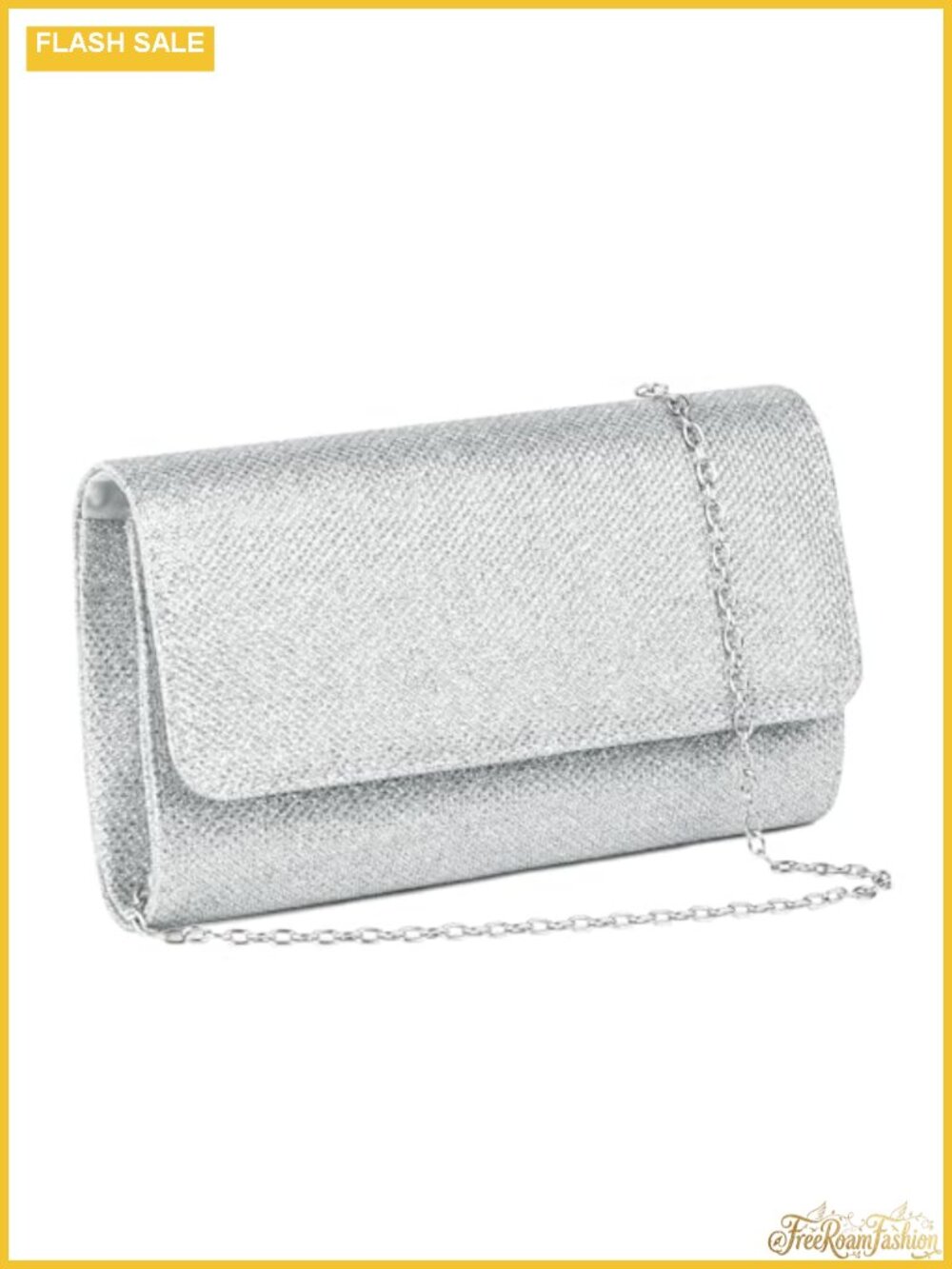 Glitter Envelope Clutch with Detachable Chain - Evening Bag for Wedding Prom